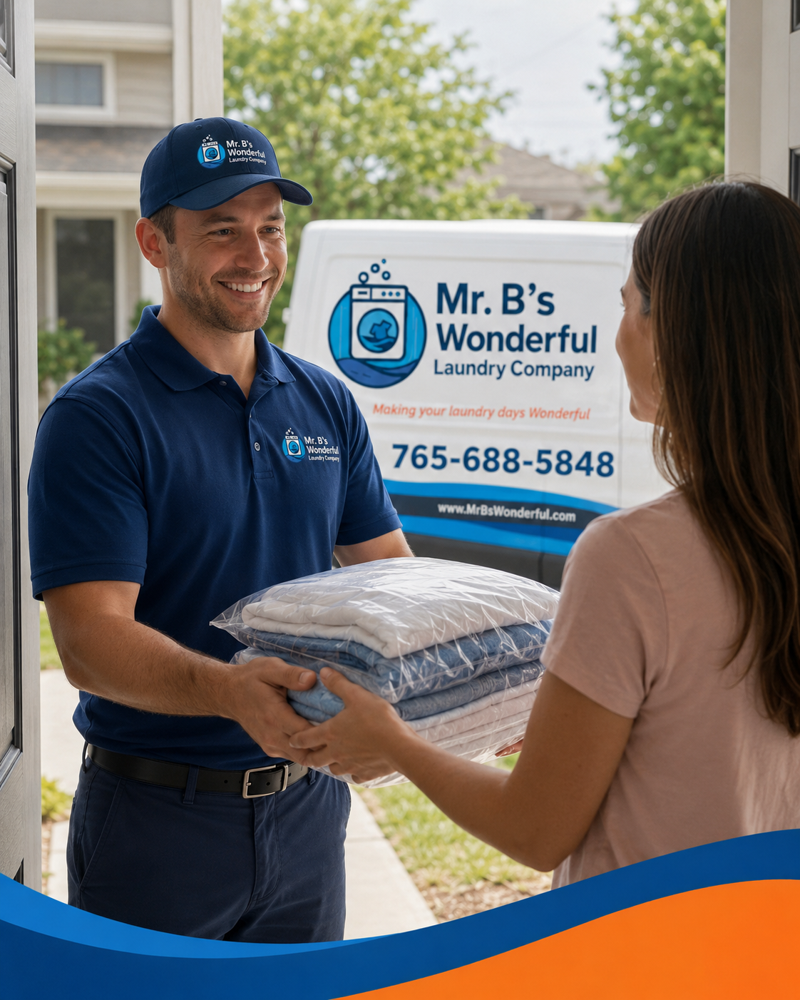 Laundry Delivered To A Customer’s Door