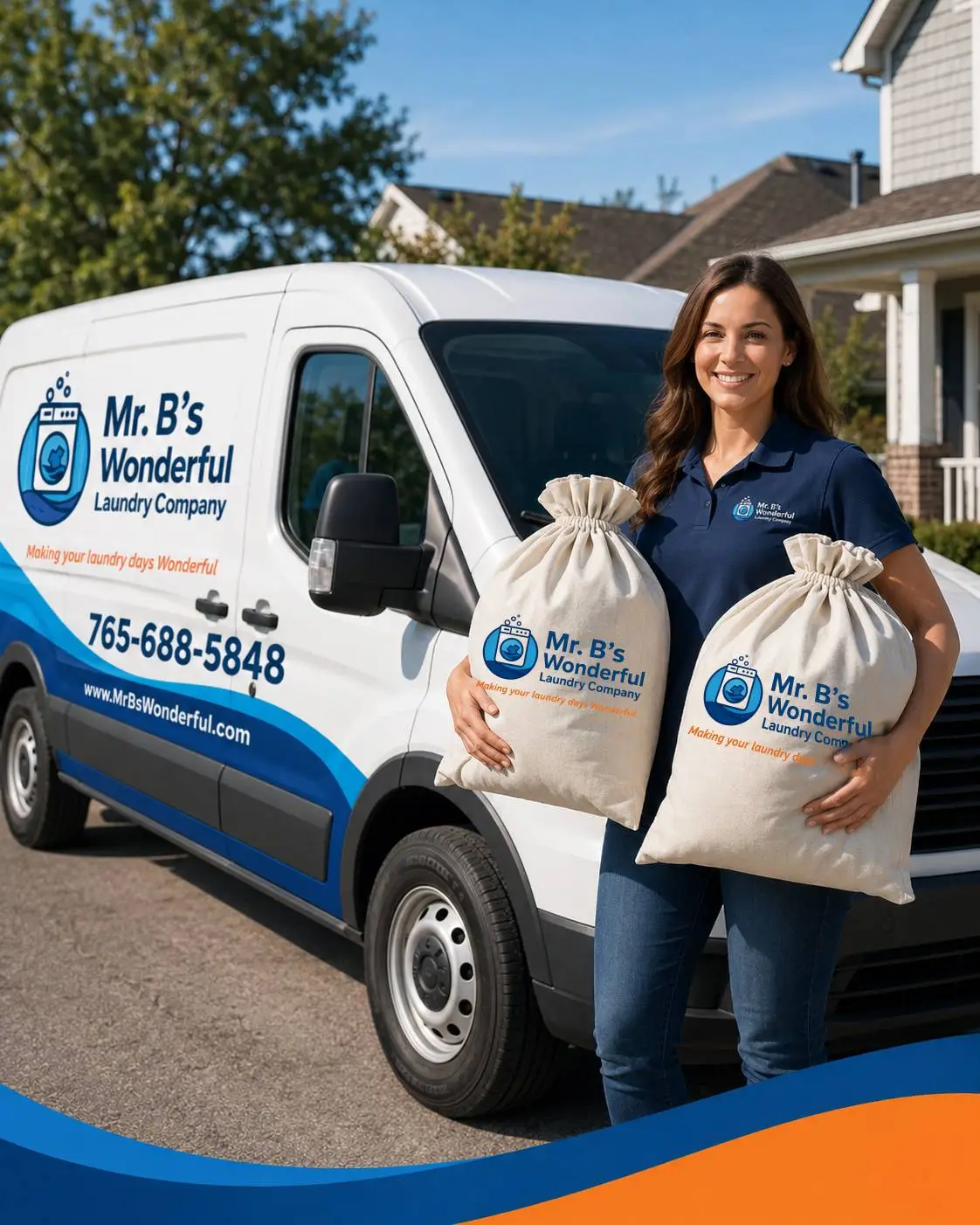 Laundry Pickup Driver With Service Bags